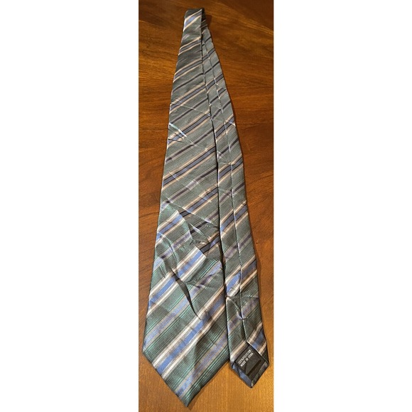 Puccini Green Blue Hand Made 100% Polyester Men’s Neck Tie Made In China - Picture 3 of 9